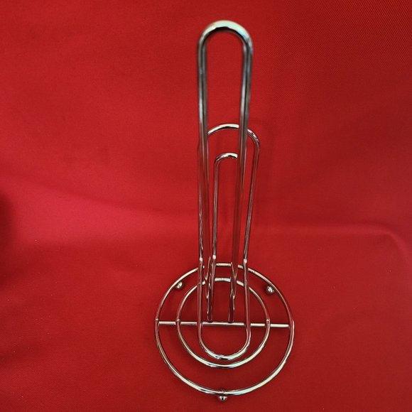 Chrome Plated Metal Steel Paper Towel Holder Countertop - Picture 8 of 12